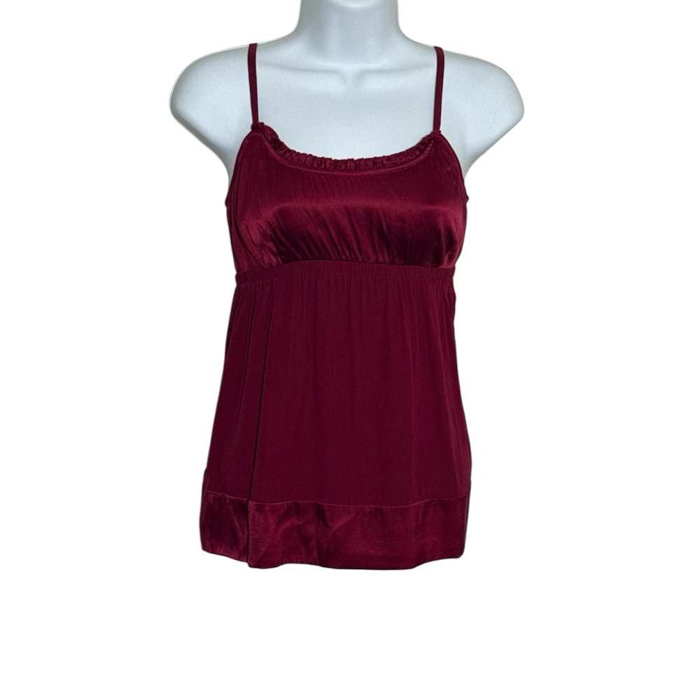 Y2K Martin + Osa Burgundy Satin-Trim Silk Blend Camisole Women’s Size:6